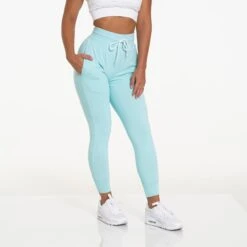 Sea Foam Green High Waisted Joggers - Performance & Comfort