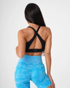 Black Reveal High Support Open Back Sports Bra