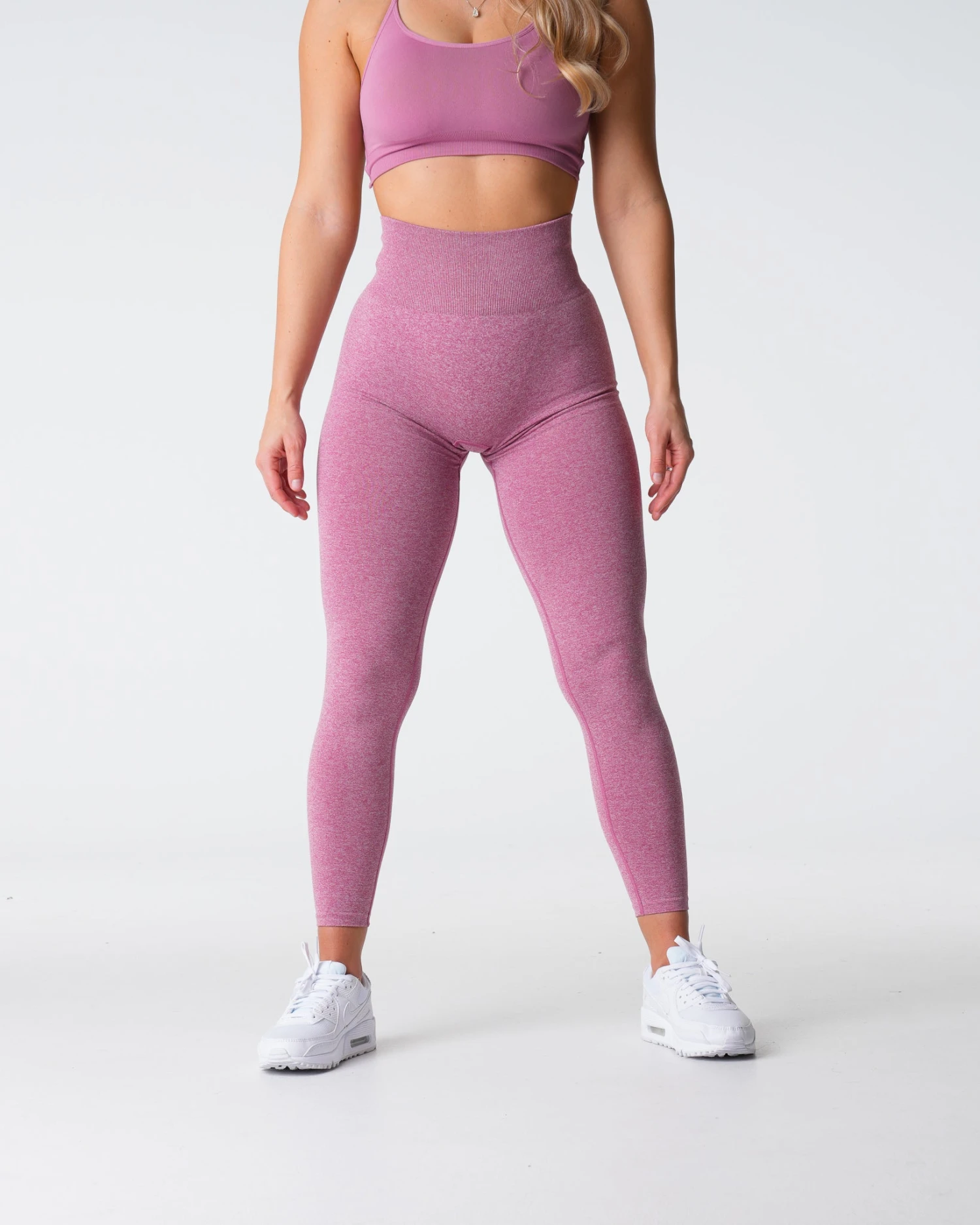 High Waisted Pastel Pink Scrunch Seamless Leggings - Butt Lifting Workout Tights 4 High Waisted Pastel Pink Scrunch Seamless Leggings - Butt Lifting Workout Tights - Image 4
