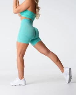 Mint Contour Seamless Shorts - High Waisted Athletic Workout Wear