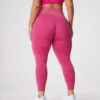 Fuchsia Snakeskin Seamless High-Waisted Workout Leggings