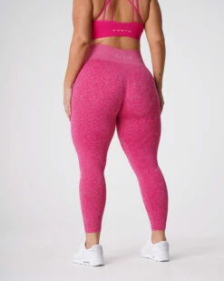 Fuchsia Snakeskin Seamless High-Waisted Workout Leggings