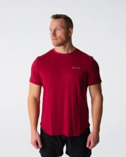 Crimson Tech Fitted Tee - Men's High-Performance Training Shirt