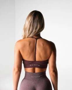 Seamless Open Back Sports Bra - Mulberry Brown Wander Collection