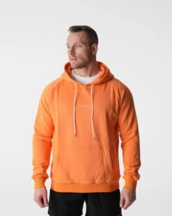 Premium Men's Orange Lounge Hoodie - Soft Cotton Blend Pullover