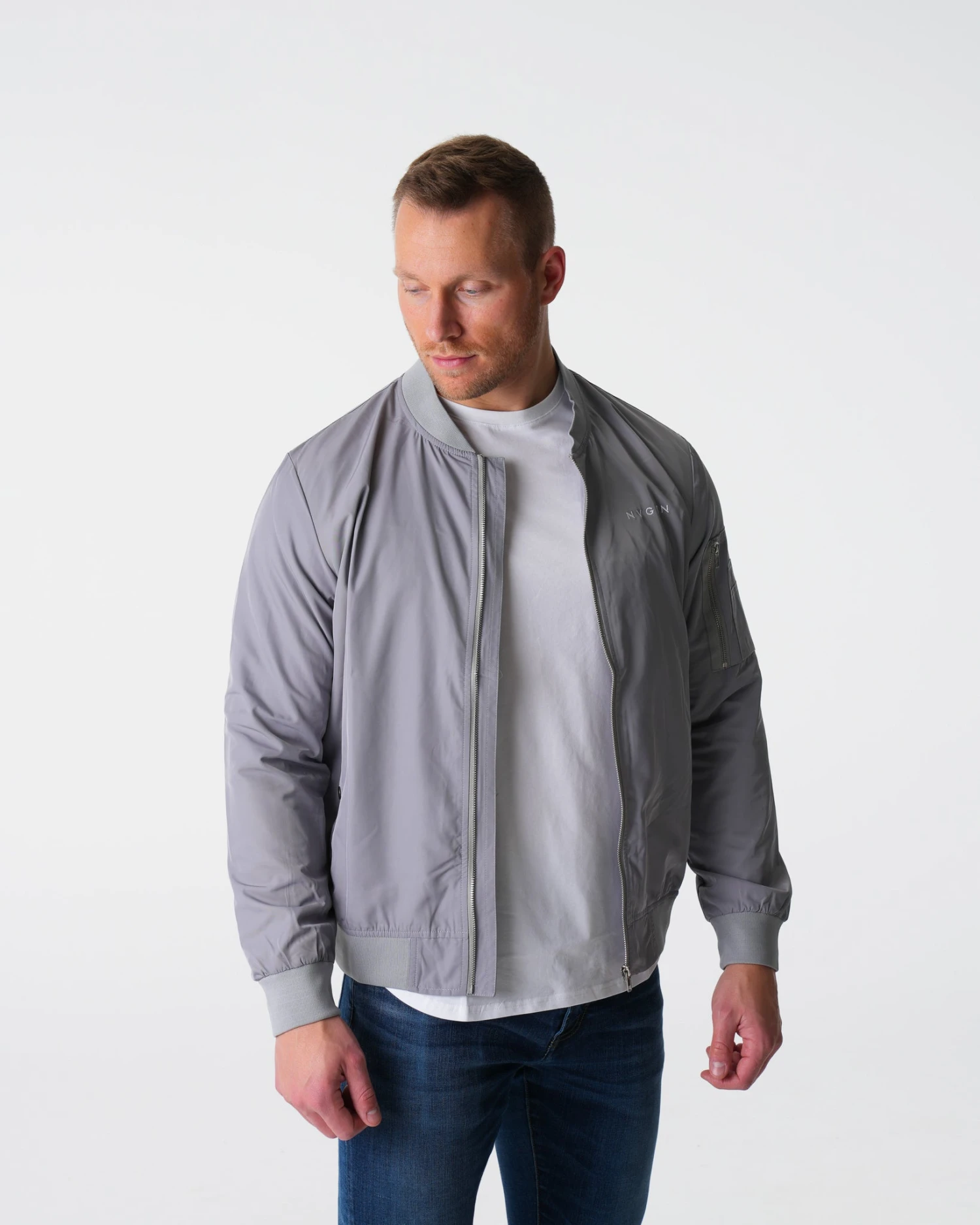 NVGTN Grey Bomber Jacket 4 NVGTN Grey Bomber Jacket - Image 4