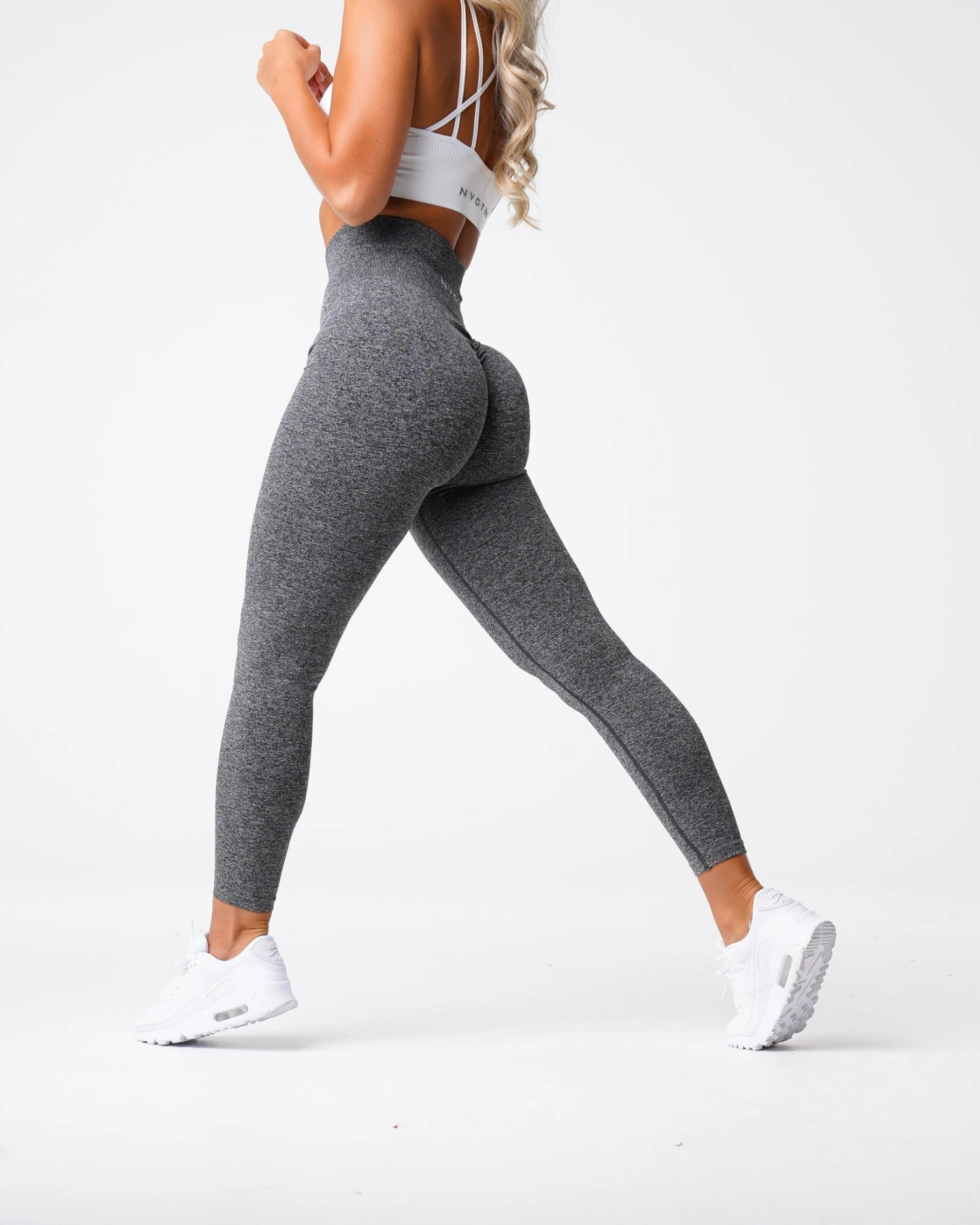 Black Speckled High Waist Scrunch Seamless Leggings 3 Black Speckled High Waist Scrunch Seamless Leggings - Image 3