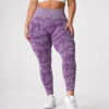 Violet Camo Seamless High Waisted Leggings - Supportive Gym Tights