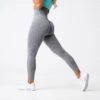 Grey High-Waisted Scrunch Seamless Leggings for Gym & Fitness