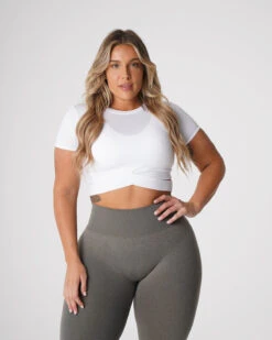 White Crossbody Crisscross Wrap Waist Crop Top