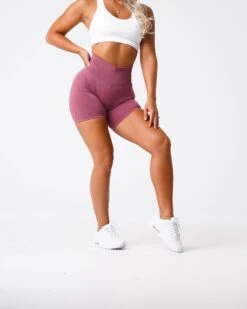 Maroon Pro Seamless High-Waisted Compression Workout Shorts -NVGTN Sportswear Shop DSC00426 1