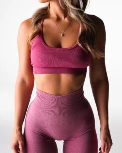 Seamless Maroon Open Back Sports Bra with Single Strap Support 6 Seamless Maroon Open Back Sports Bra with Single Strap Support -NVGTN Sportswear Shop DSC00429