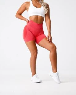 Seamless Contour Shorts - Candy Apple High Waisted Sculpting Workout Shorts 7 Seamless Contour Shorts - Candy Apple High Waisted Sculpting Workout Shorts -NVGTN Sportswear Shop DSC00447