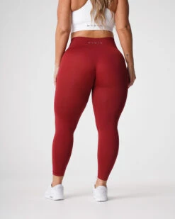 Carmine Solid Seamless High-Waisted Workout Leggings