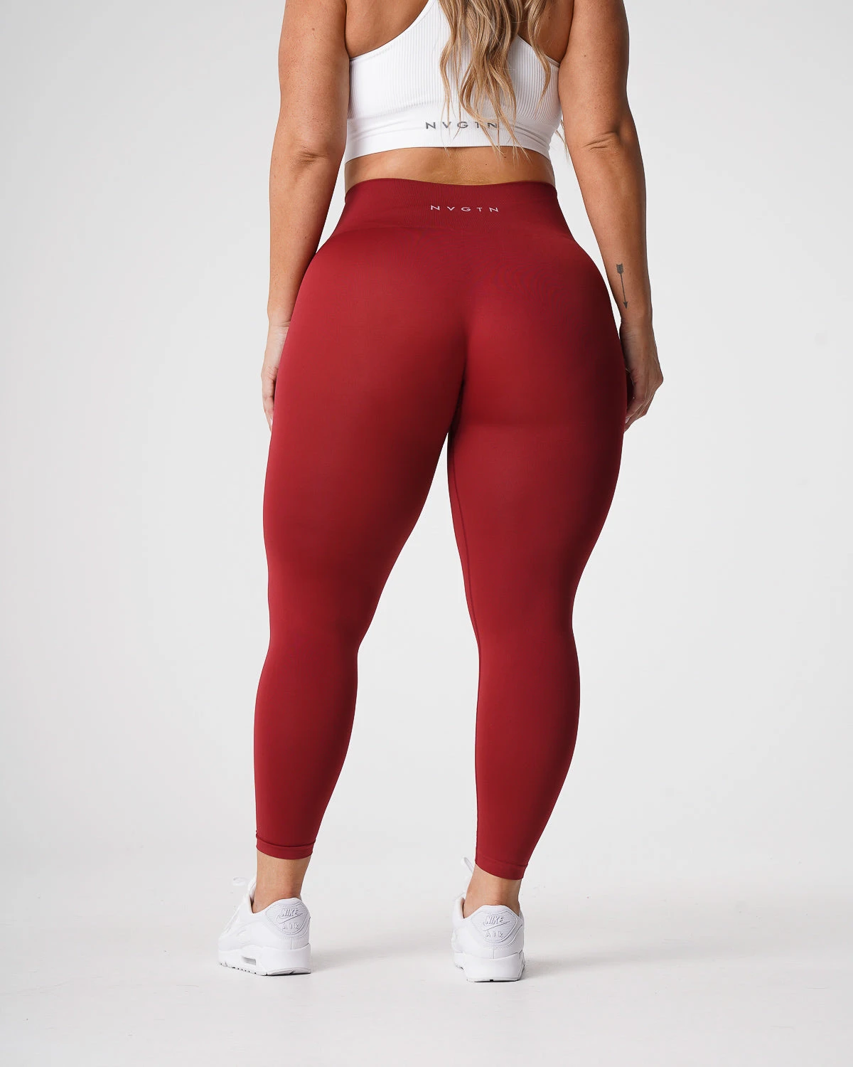 Carmine Solid Seamless High-Waisted Workout Leggings 1 Carmine Solid Seamless High-Waisted Workout Leggings