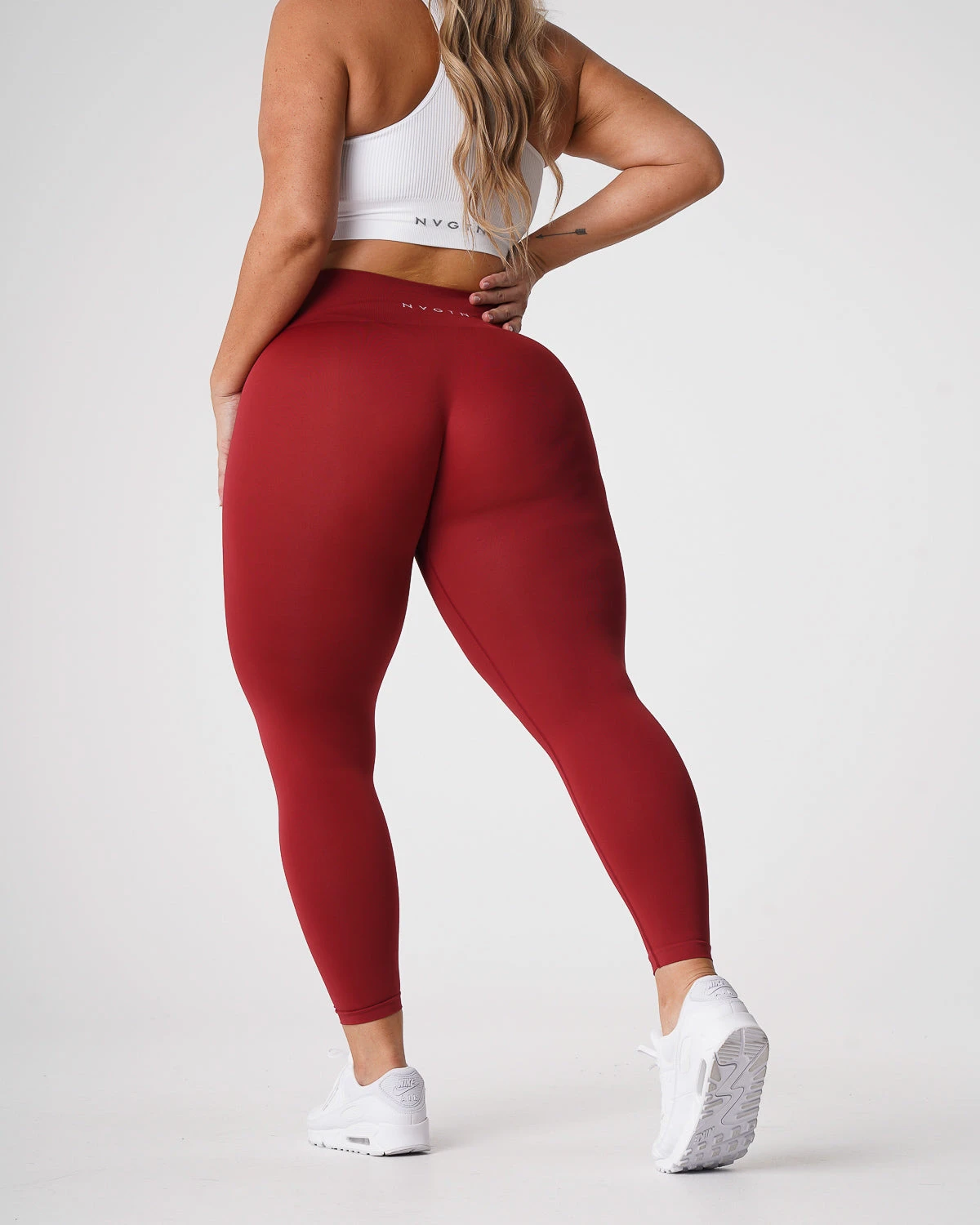 Carmine Solid Seamless High-Waisted Workout Leggings 3 Carmine Solid Seamless High-Waisted Workout Leggings - Image 3