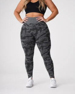 High Waisted Camo Seamless Leggings for Women - Compressive & Squat-Proof