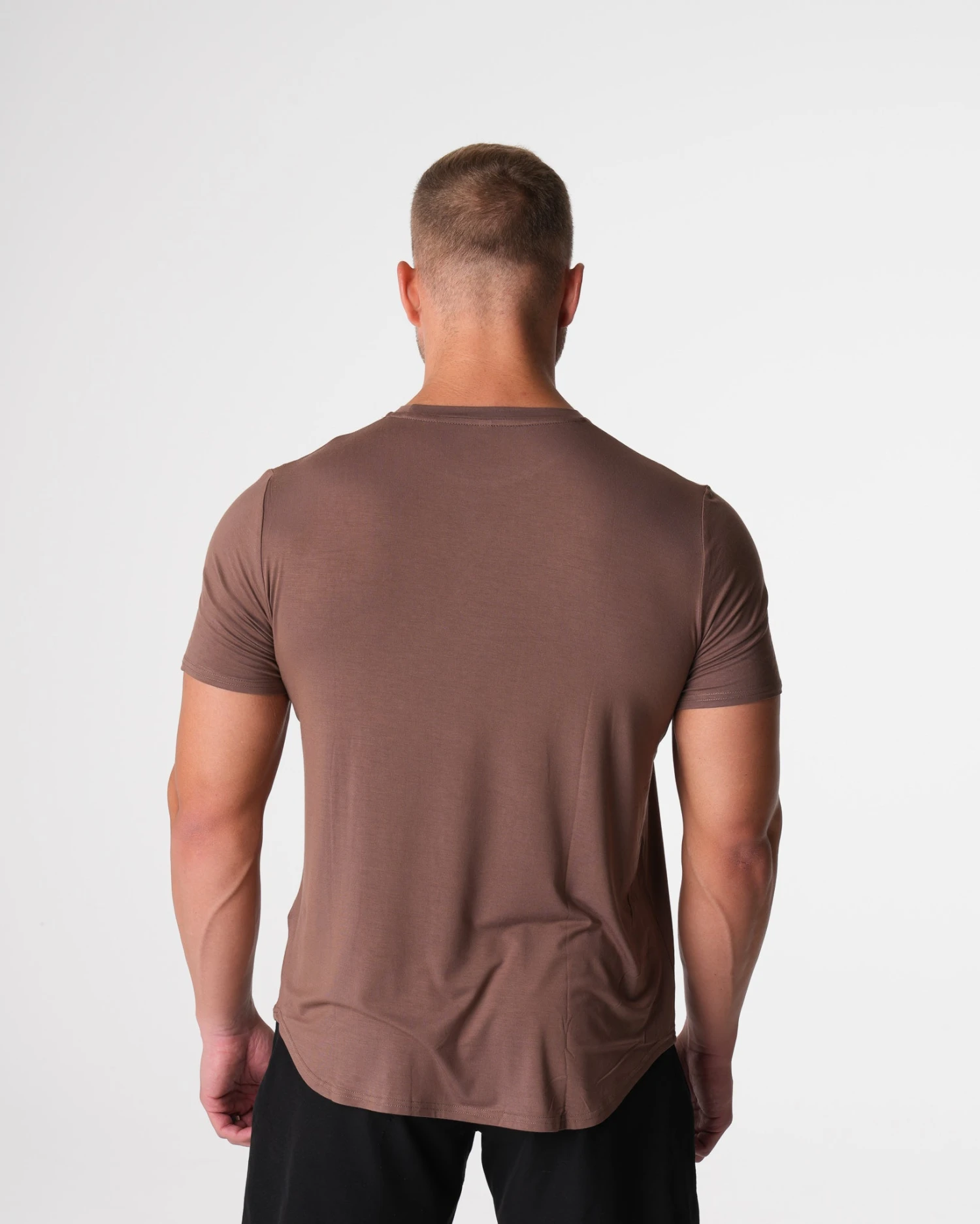 Men's Mocha Tech Fitted Performance Training Tee 2 Men's Mocha Tech Fitted Performance Training Tee - Image 2