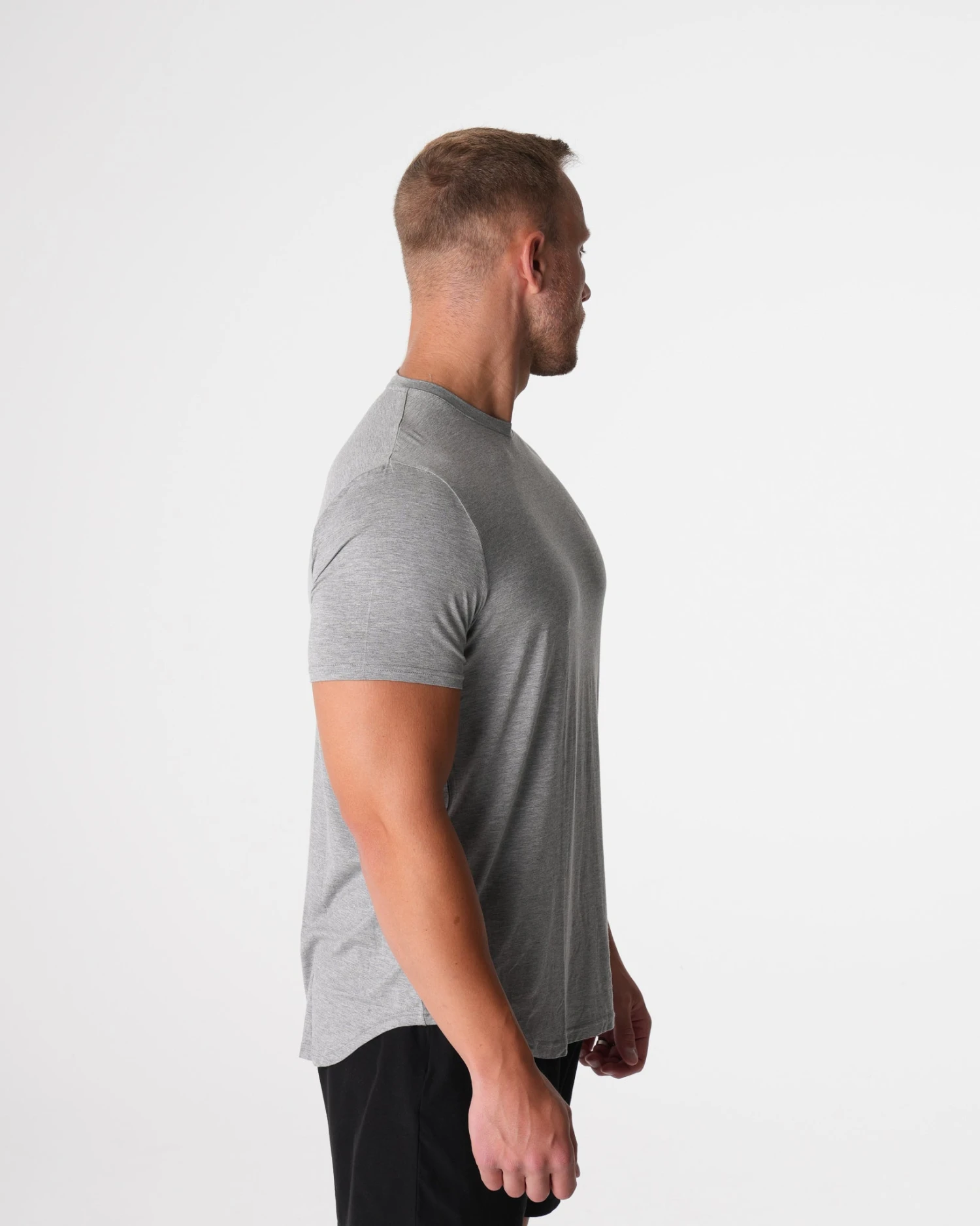 Men's Grey Performance Tech Fitted Tee - Muscle Fit Workout Shirt 4 Men's Grey Performance Tech Fitted Tee - Muscle Fit Workout Shirt - Image 4