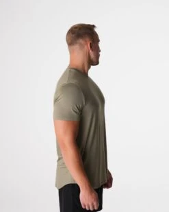 Men's Sage Green Tech Fitted Training Tee - Performance Modal Blend 7 Men's Sage Green Tech Fitted Training Tee - Performance Modal Blend -NVGTN Sportswear Shop DSC00947 459dd039 1d59 401a 99ca a92c1d3c6291