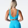 Caribbean Dream Medium Impact Sports Bra - Mesh V-Back Detailing