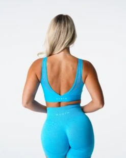 Caribbean Dream Medium Impact Sports Bra - Mesh V-Back Detailing