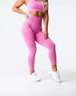 NV Bubble Gum Pink Seamless Leggings - High Waisted Gym Wear 6 NV Bubble Gum Pink Seamless Leggings - High Waisted Gym Wear -NVGTN Sportswear Shop DSC01215