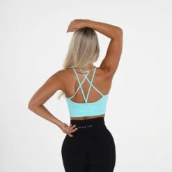 Aqua Flourish Seamless Sports Bra - Compressive Low Impact Yoga Top