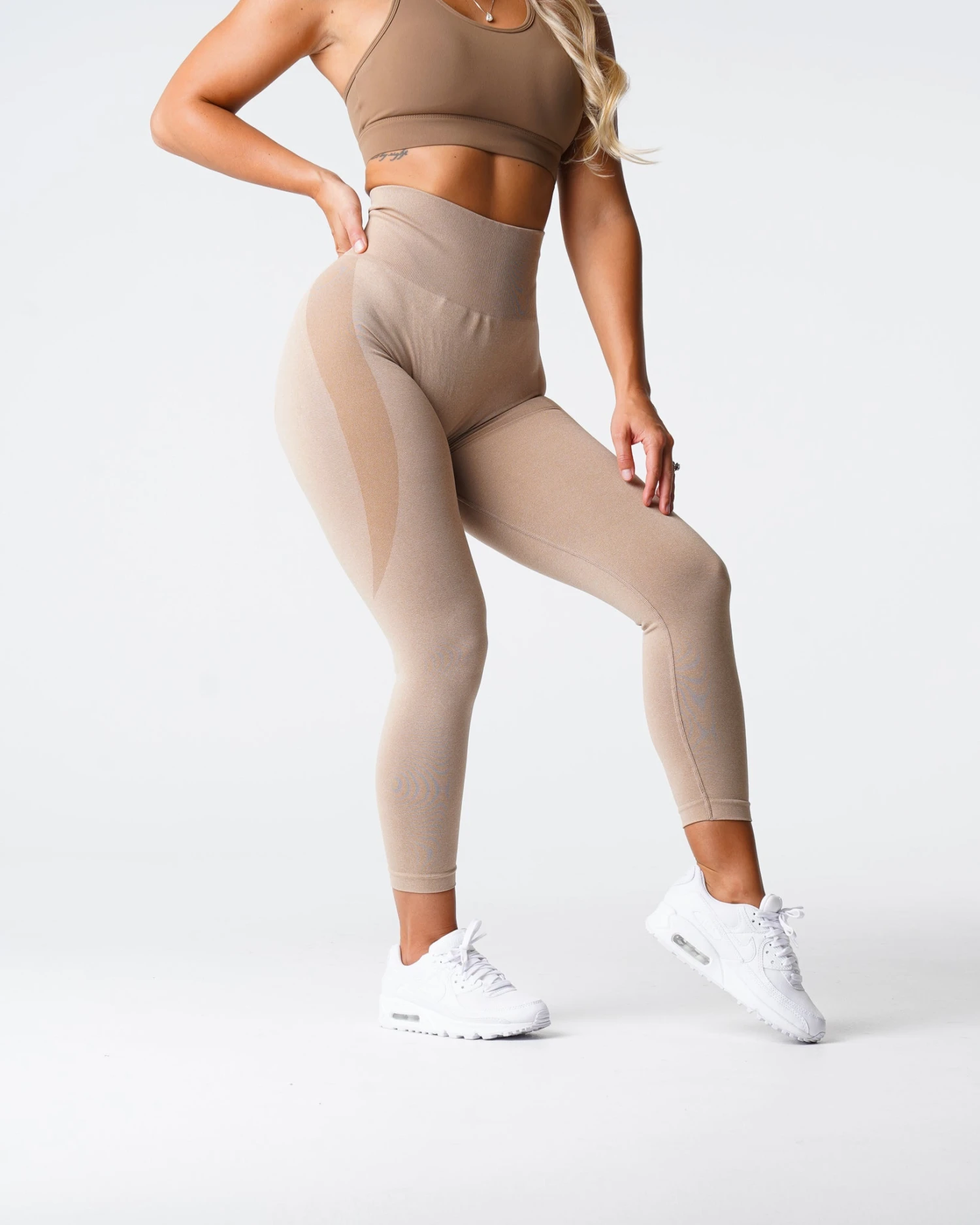 NVGTN Beige Contour Seamless Leggings 3 NVGTN Beige Contour Seamless Leggings - Image 3