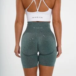 Forest Green Seamless High-Waisted Biker Shorts -NVGTN Sportswear Shop DSC01272