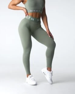 Sage Green High-Waisted Seamless Sport Leggings - High Compression Workout Tights 7 Sage Green High-Waisted Seamless Sport Leggings - High Compression Workout Tights -NVGTN Sportswear Shop DSC01376 065deb67 88f1 4d60 926f 397a974a86ec