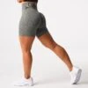 Khaki Green High Waisted Scrunch Seamless Gym Shorts
