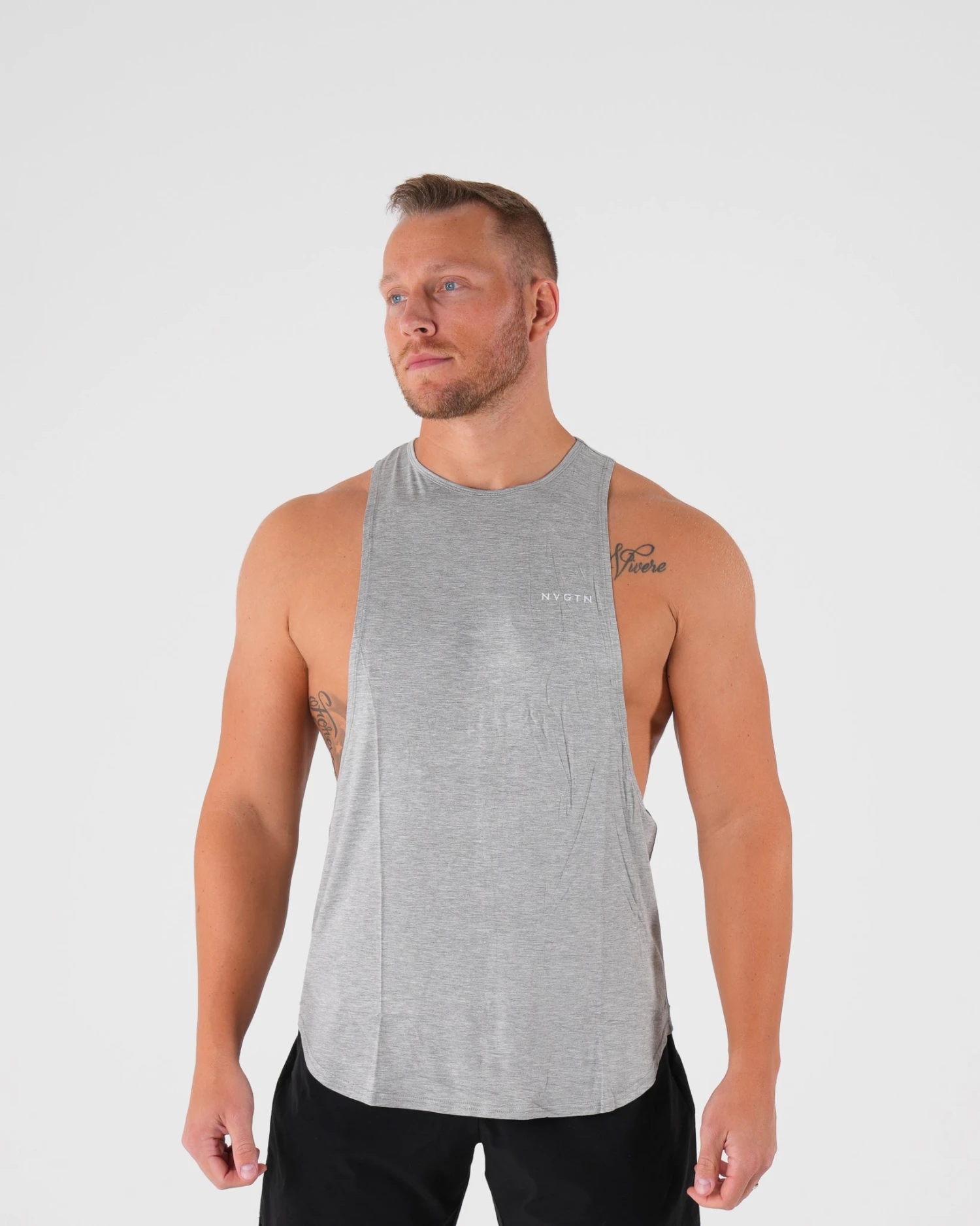 Men's Grey Tech Edge Performance Tank - Ultra-Soft Workout Sleeveless Shirt 1 Men's Grey Tech Edge Performance Tank - Ultra-Soft Workout Sleeveless Shirt