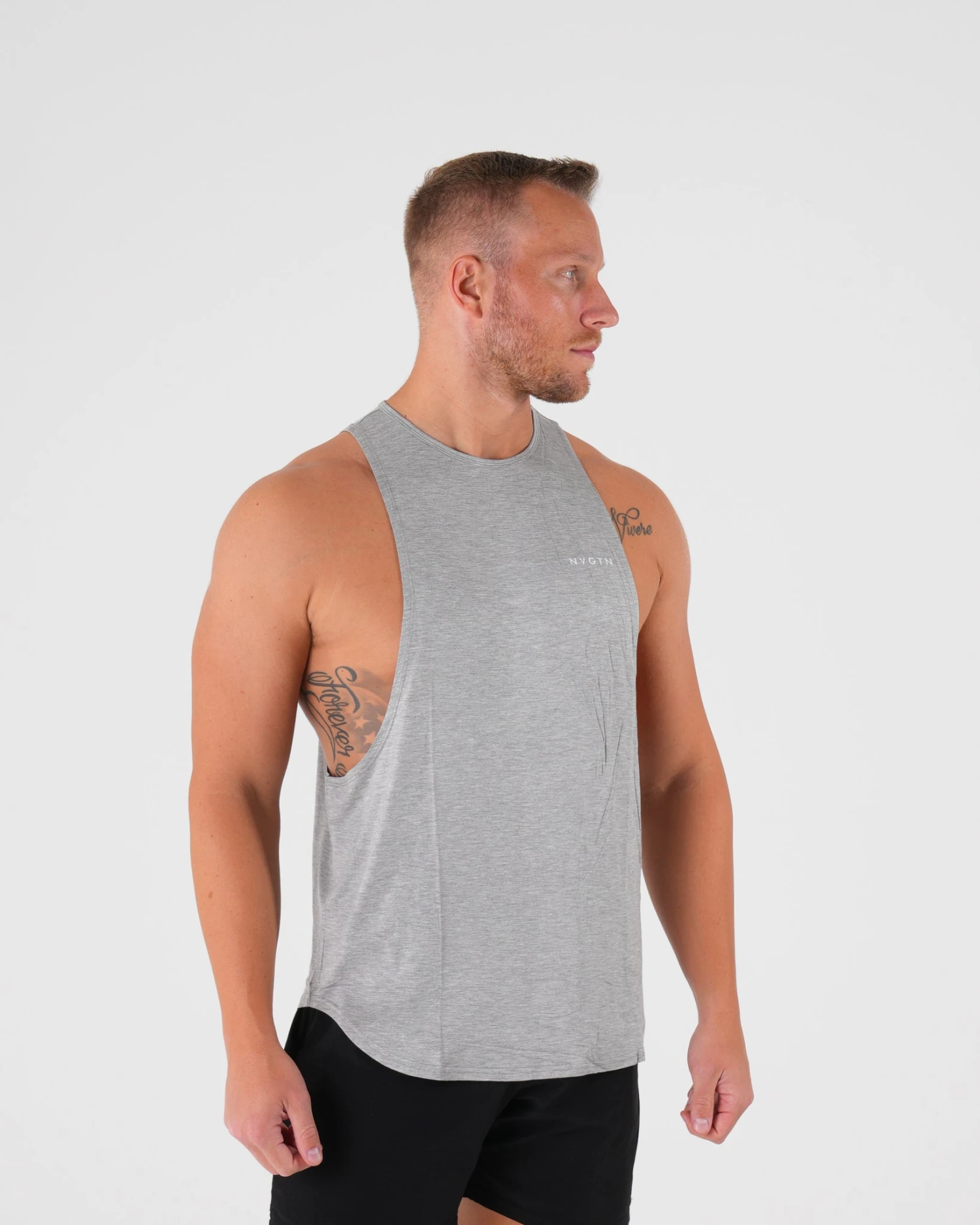 Men's Grey Tech Edge Performance Tank - Ultra-Soft Workout Sleeveless Shirt 3 Men's Grey Tech Edge Performance Tank - Ultra-Soft Workout Sleeveless Shirt - Image 3