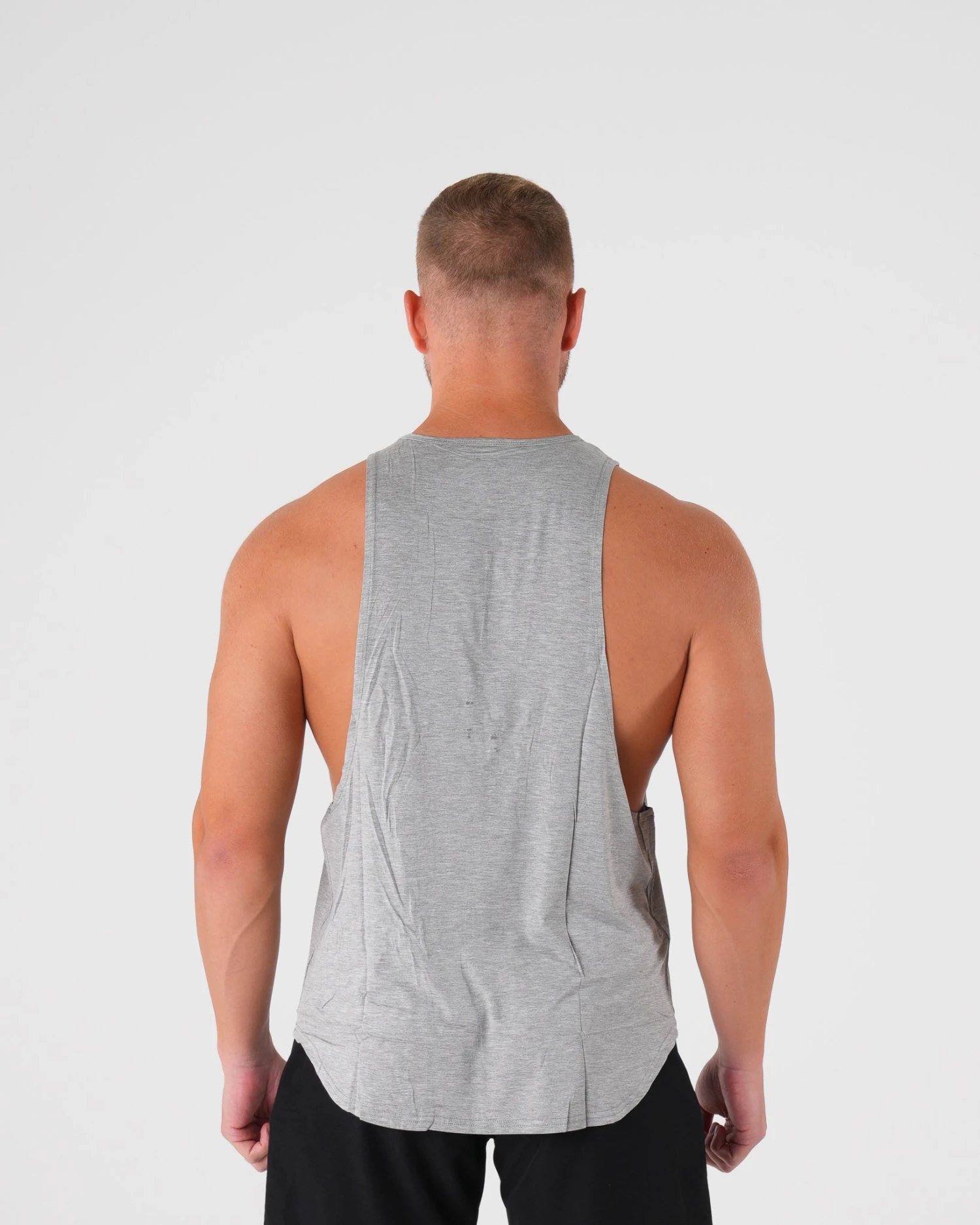 Men's Grey Tech Edge Performance Tank - Ultra-Soft Workout Sleeveless Shirt 2 Men's Grey Tech Edge Performance Tank - Ultra-Soft Workout Sleeveless Shirt - Image 2