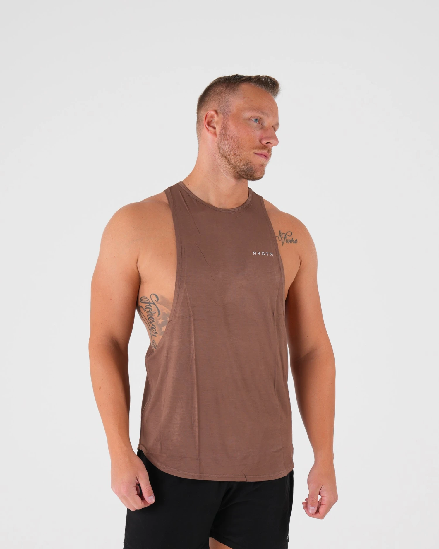 Mocha Tech Edge Men's Performance Tank Top 3 Mocha Tech Edge Men's Performance Tank Top - Image 3
