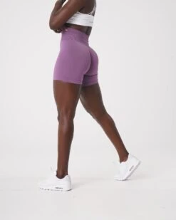 High-Waisted Seamless Workout Shorts - Orchid Pink Performance Gear
