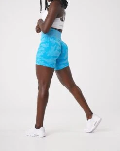 High Waisted Camo Seamless Workout Shorts for Women