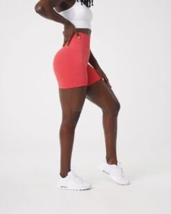 High Waisted Seamless Workout Shorts - Candy Apple Pro 6 High Waisted Seamless Workout Shorts - Candy Apple Pro -NVGTN Sportswear Shop DSC01843