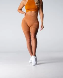Terracotta High-Waisted Seamless Contour Shorts 7 Terracotta High-Waisted Seamless Contour Shorts -NVGTN Sportswear Shop DSC01986