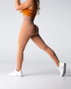 Terracotta High Waist Seamless Scrunch Leggings - Booty Lifting Fitness Tights