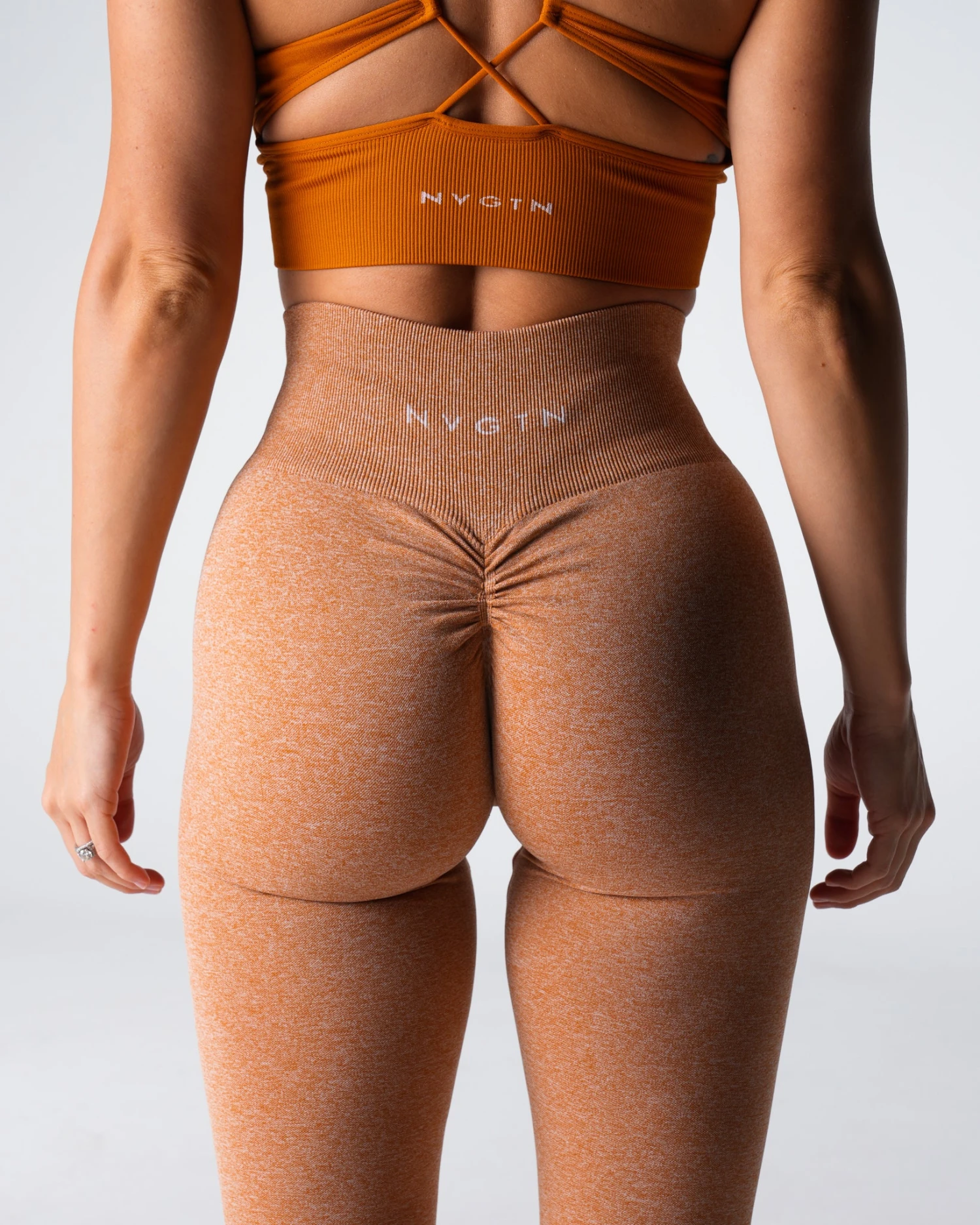 Terracotta High Waist Seamless Scrunch Leggings - Booty Lifting Fitness Tights 2 Terracotta High Waist Seamless Scrunch Leggings - Booty Lifting Fitness Tights - Image 2