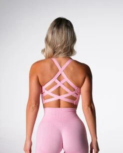 Baby Pink Enchant Seamless Criss-Cross Back Sports Bra