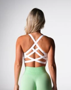 Enchant Seamless Strappy Back Sports Bra - White