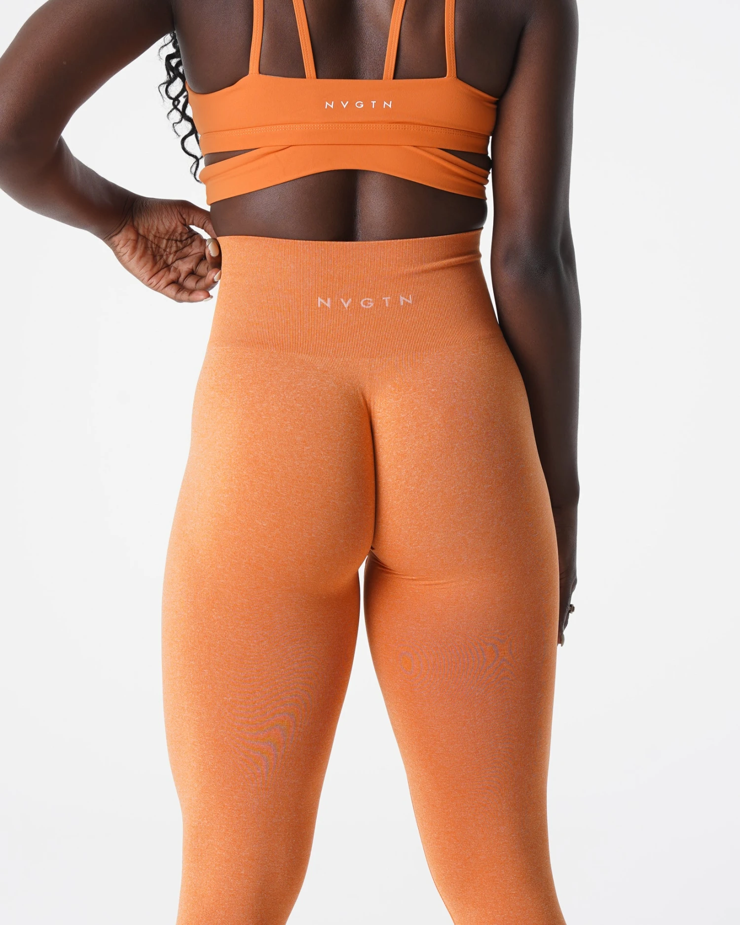 Seamless High Waisted Leggings in Burnt Orange - NV Style 2 Seamless High Waisted Leggings in Burnt Orange - NV Style - Image 2