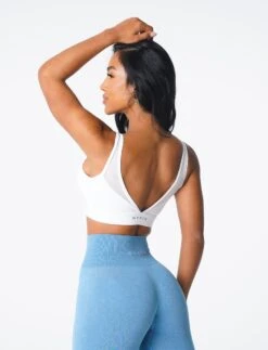 White Dream Bra - Compressive Mesh Back Support Sports Bra 7 White Dream Bra - Compressive Mesh Back Support Sports Bra -NVGTN Sportswear Shop DSC03315