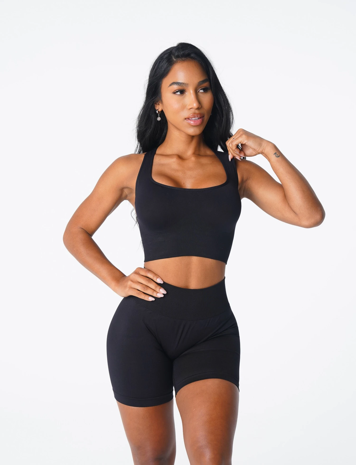 Black Ignite Seamless Sports Bra with Adjustable Band 1 Black Ignite Seamless Sports Bra with Adjustable Band