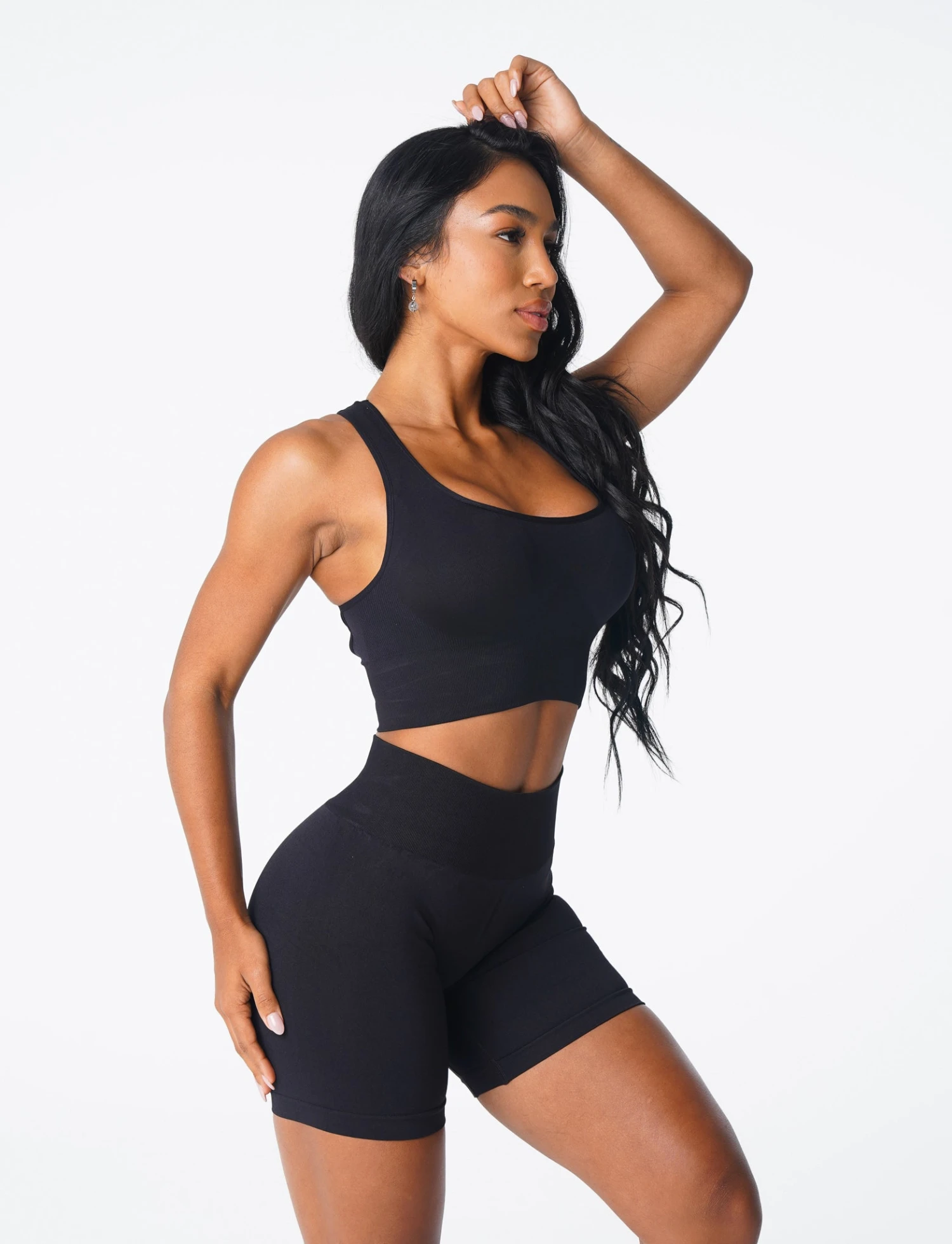 Black Ignite Seamless Sports Bra with Adjustable Band 2 Black Ignite Seamless Sports Bra with Adjustable Band - Image 2