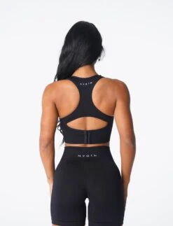 Black Ignite Seamless Sports Bra with Adjustable Band 7 Black Ignite Seamless Sports Bra with Adjustable Band -NVGTN Sportswear Shop DSC03396