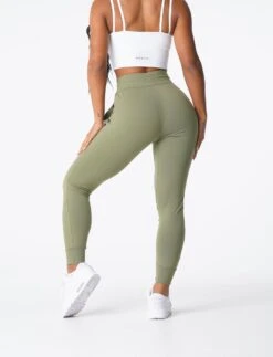 High Waisted Olive Joggers - Women's Athletic Lounge Pants -NVGTN Sportswear Shop DSC03422